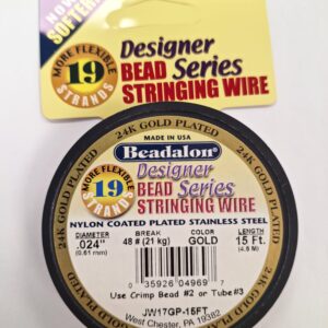חוט Beadalon בידלון צבע זהב עובי 0.61 מ"מ אורך 4.6 מטר