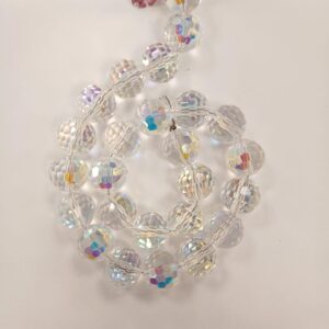 קריסטל עגול 12 מ"מ צבע שקוף מבריק CAB