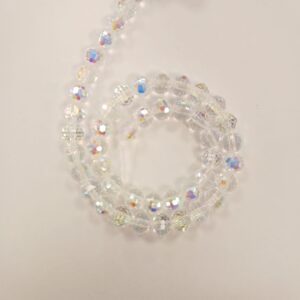 קריסטל עגול מידה 8 מ"מ צבע שקוף מבריק CAB