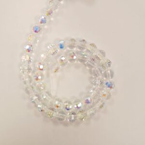 קריסטל עגול מידה 6 מ"מ צבע שקוף מבריק CAB