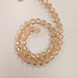 קריסטל עגול מידה 6 מ"מ צבע שמפניה חום בהיר מאוד