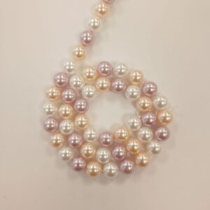 פנינים מיורקה מעורב לבן קרם לילך 8 מ"מ